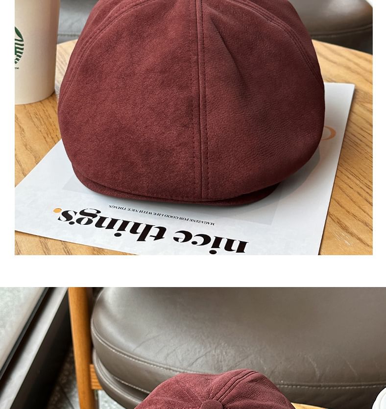 Suede Newsboy Cap