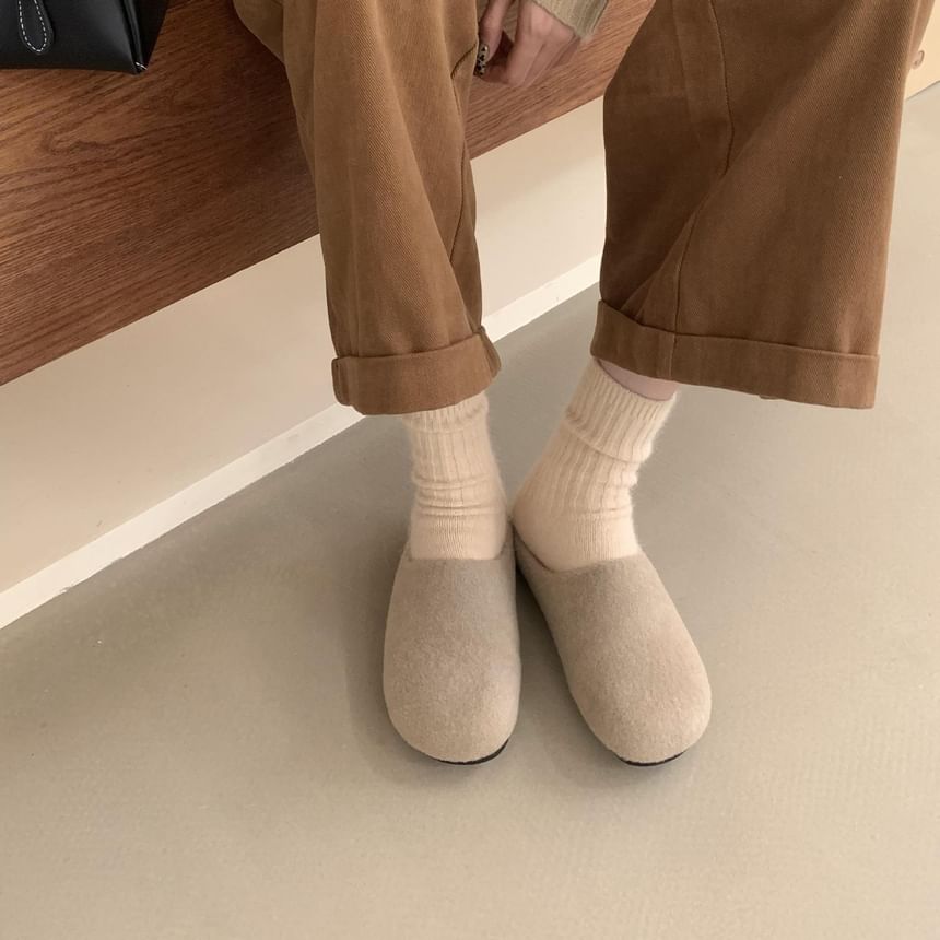 Plain Fleece-Lined Mules