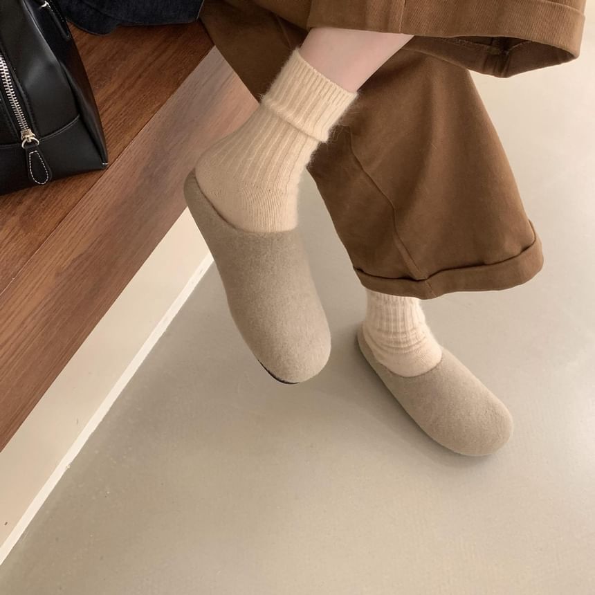 Plain Fleece-Lined Mules