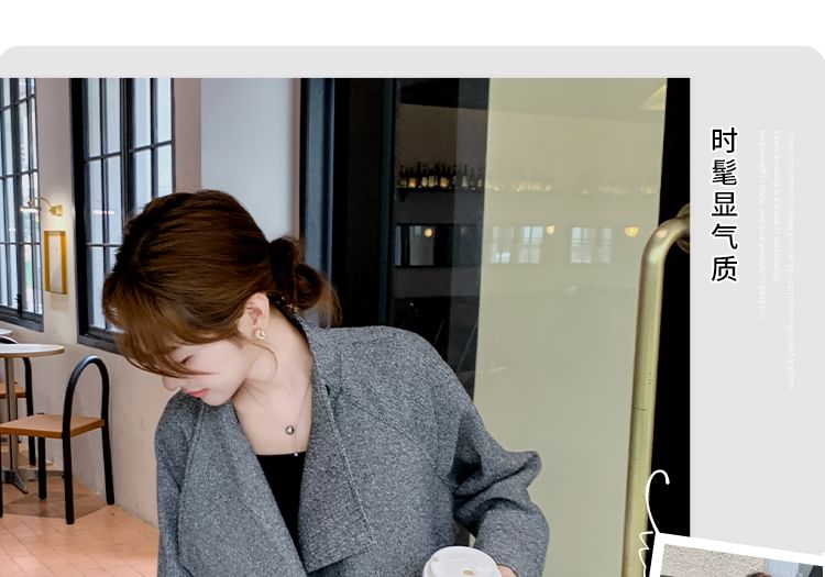 Mock Neck Asymmetrical Button-Up Coat