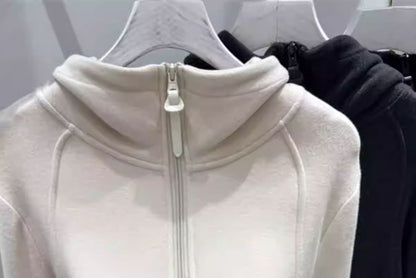 Half Zip Plain Hoodie