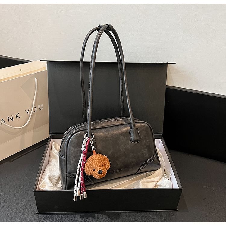 Bag Charm Bowler Set Leather / Washed Faux