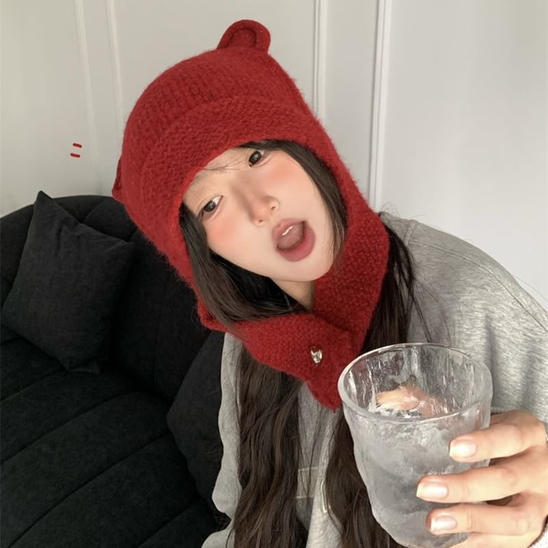 Bear Knit Balaclava Ear