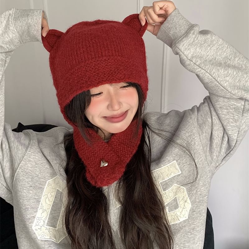 Bear Knit Balaclava Ear