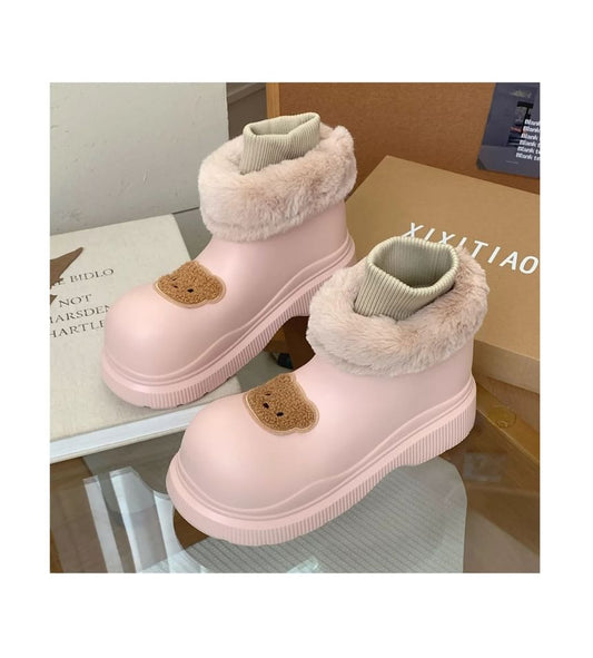 Bear Fluffy Short Snow Boots