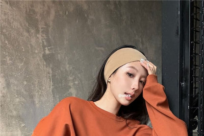 Round Neck Plain Oversized Pullover