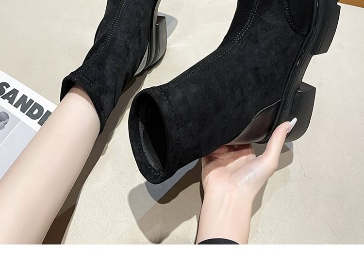 Platform Faux Suede Short Boots