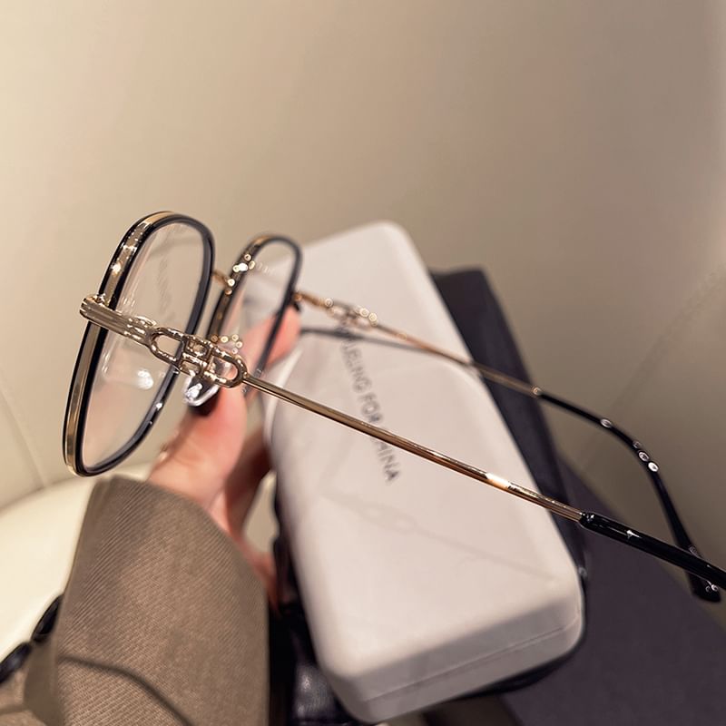 Square Glasses Blocking Metal Blue Light