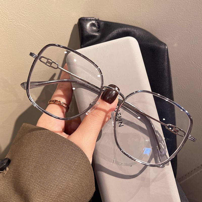 Square Glasses Blocking Metal Blue Light