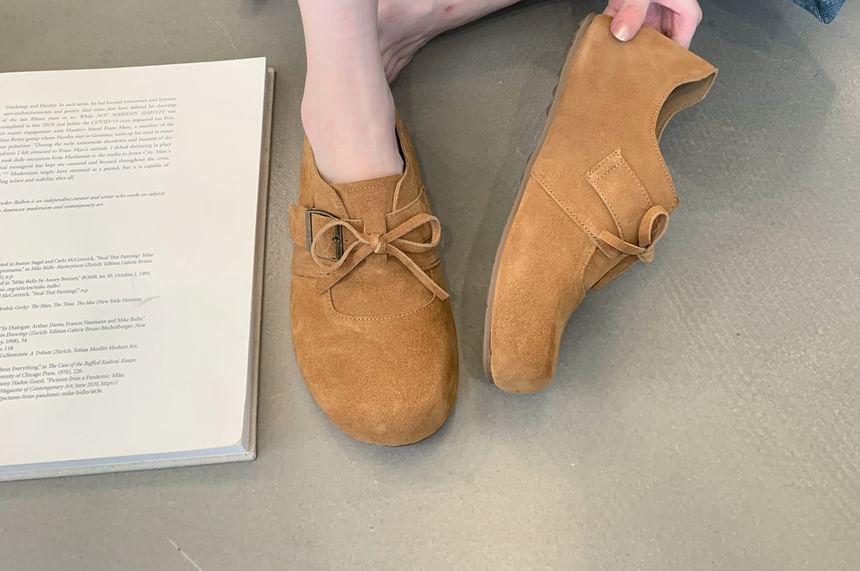 Lace-Up Velvet Shoes