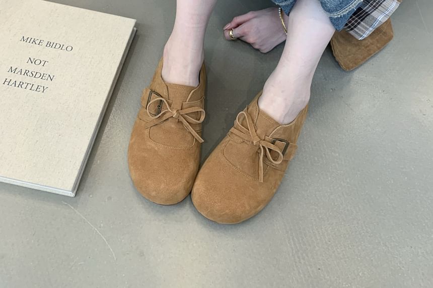 Lace-Up Velvet Shoes