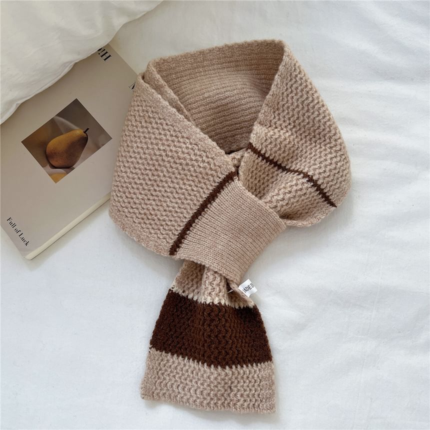 Two-Tone Knit Scarf