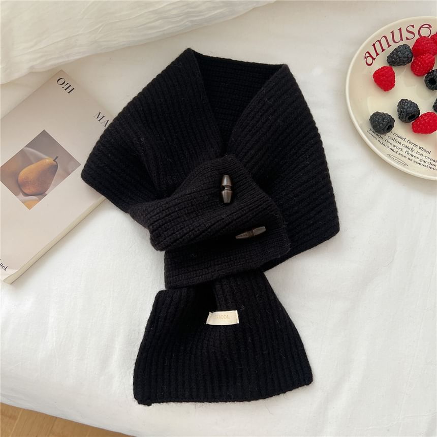 Label Applique Duffle Knit Scarf