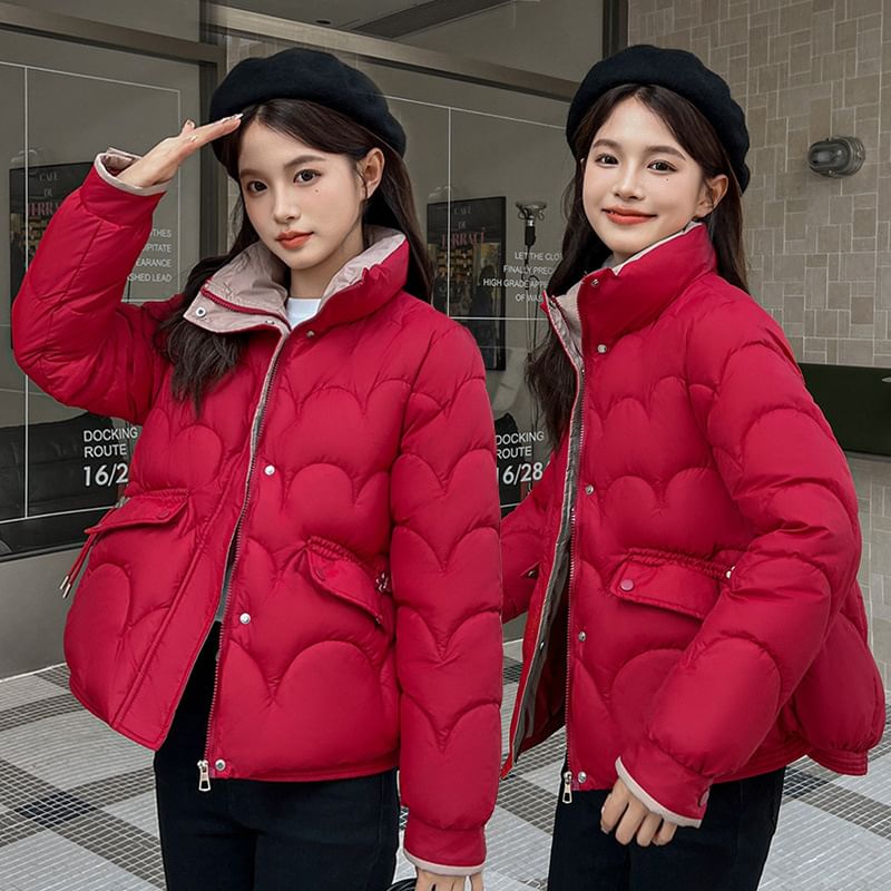 Mock Neck Zip-Up Puffer Jacket