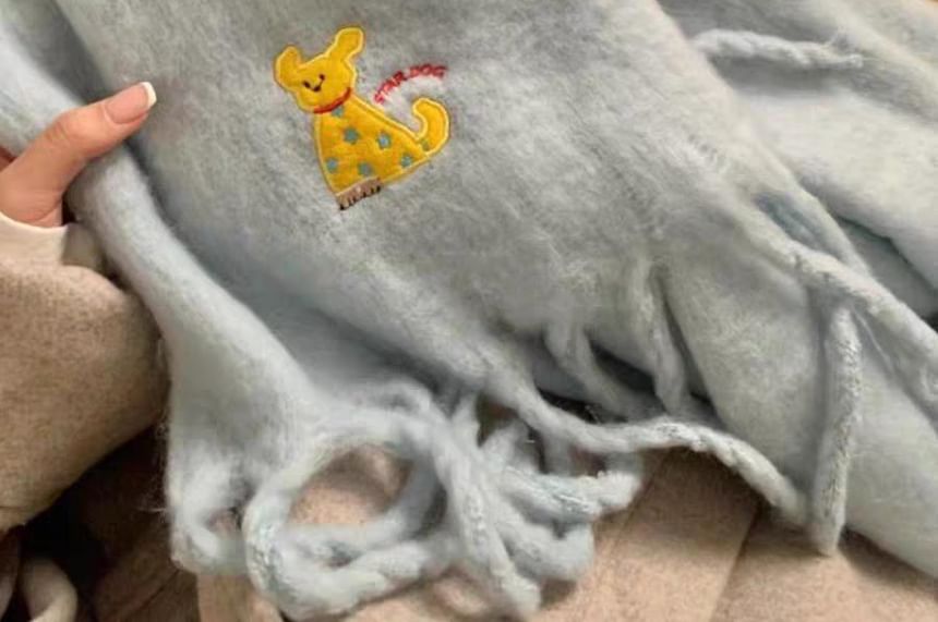 Plaid Dog Applique / Scarf