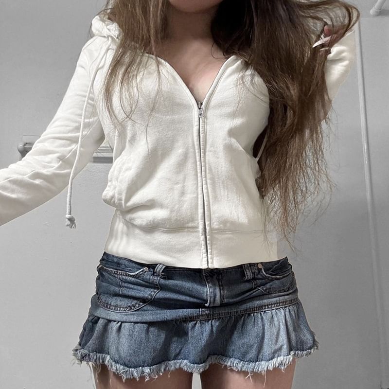 Hoodie Drawstring Zip Up Numbering