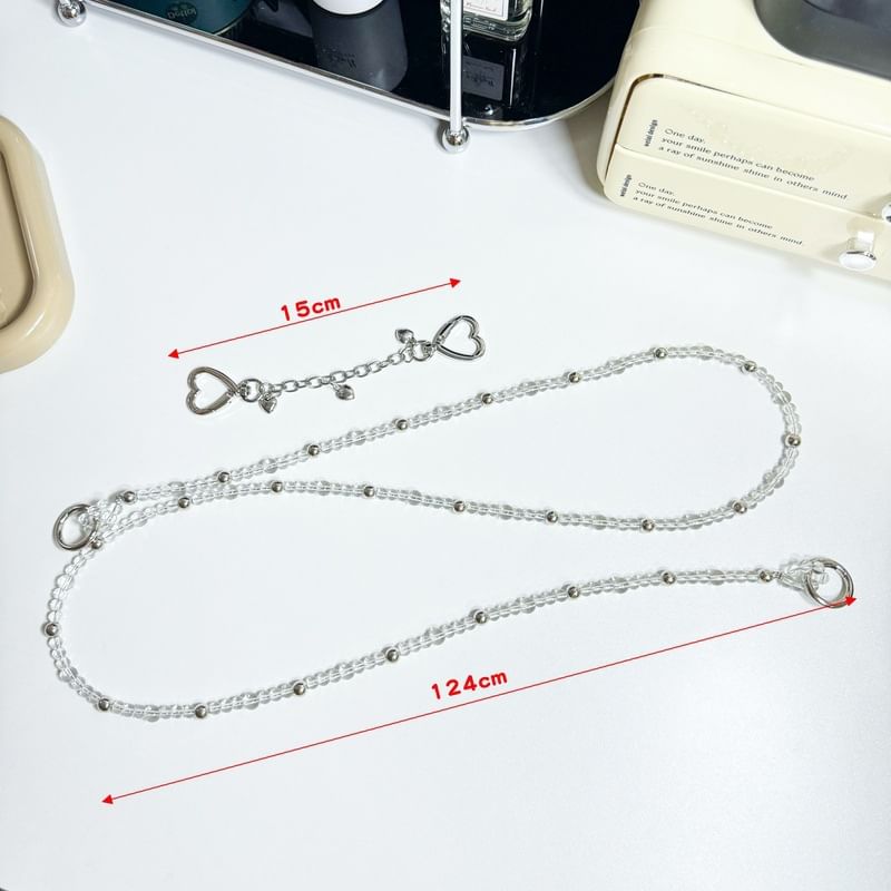 Alloy Faux Heart Lanyard Buckled Phone Crystal