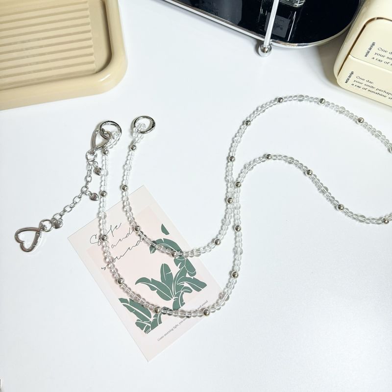 Alloy Faux Heart Lanyard Buckled Phone Crystal