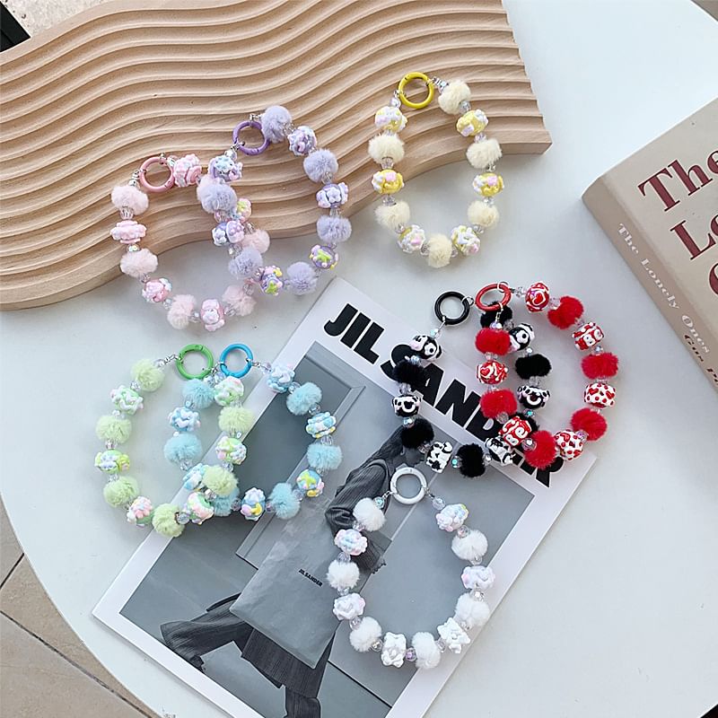 Strap Bead Phone Pom Heart