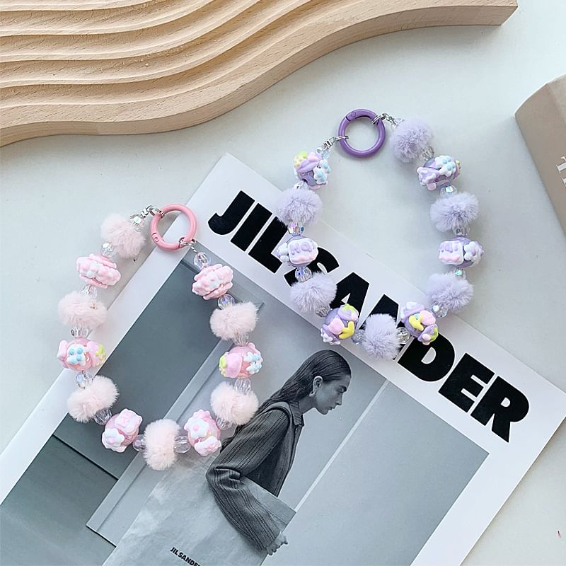 Strap Bead Phone Pom Heart