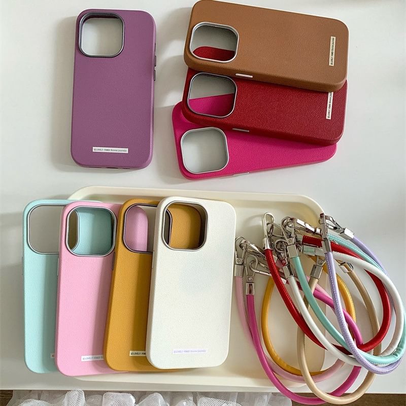 Faux Plain Case Leather Phone