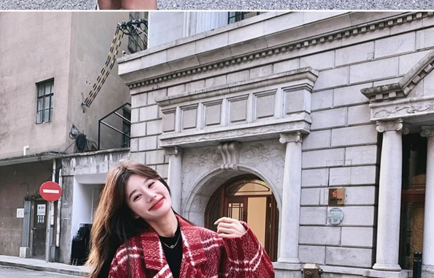 Plaid Oversized Double-Breasted Coat