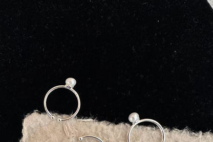 Heart Alloy Ring / Faux Pearl Ring