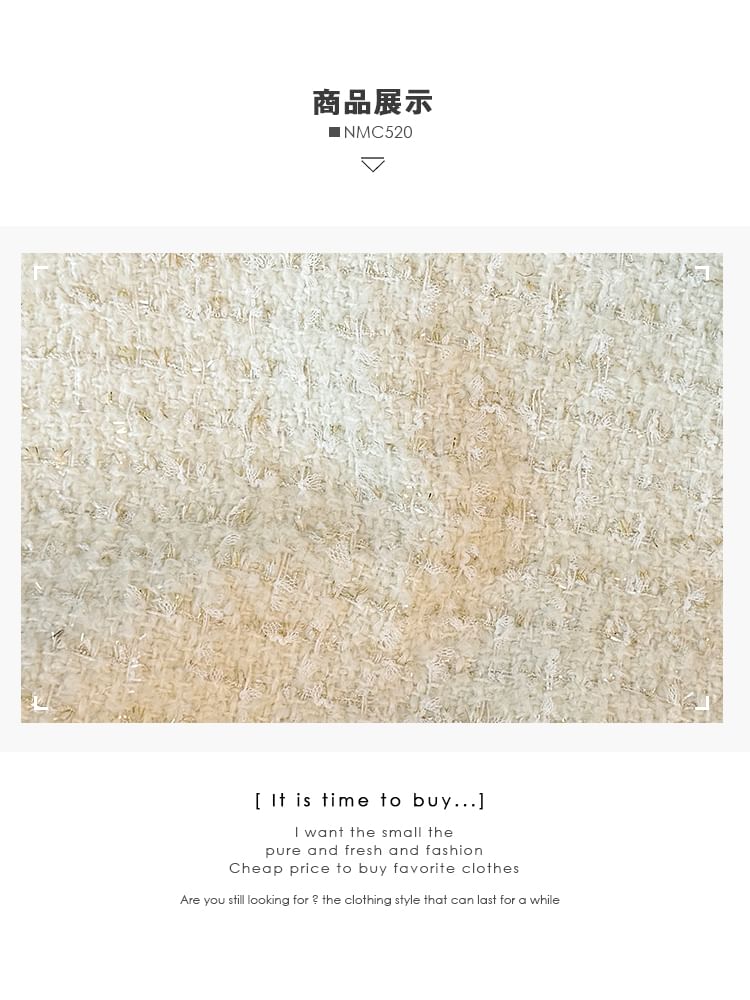 Feather-Hem Button-Up Tweed Vest