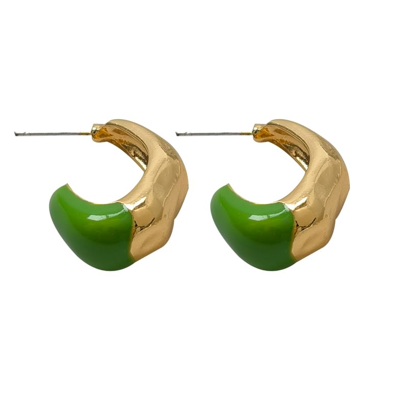 Open Hoop Irregular Alloy Earring Glaze