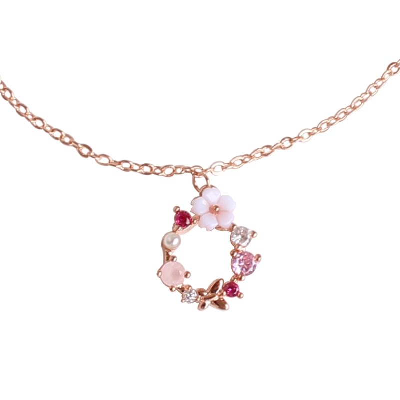 Floral Necklace (Various Rhinestone Alloy Designs) / Bracelet