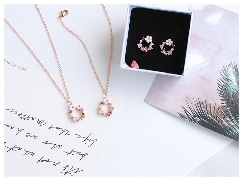 Floral Necklace (Various Rhinestone Alloy Designs) / Bracelet