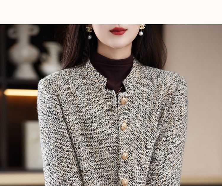 Tweed Button-Up Blazer