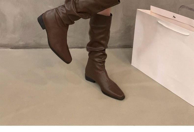 Ruched Mid-Calf Boots