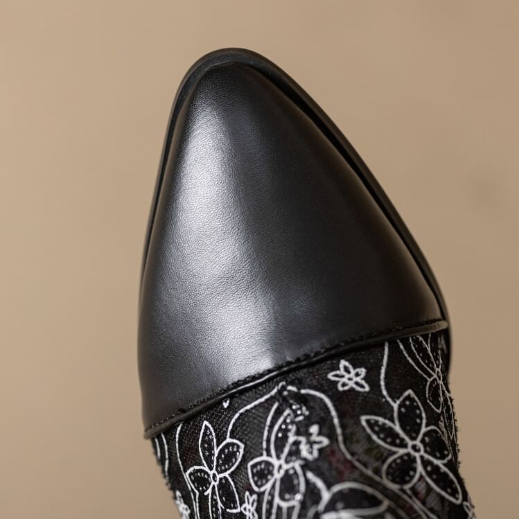 Heel Boots Short Lace Block