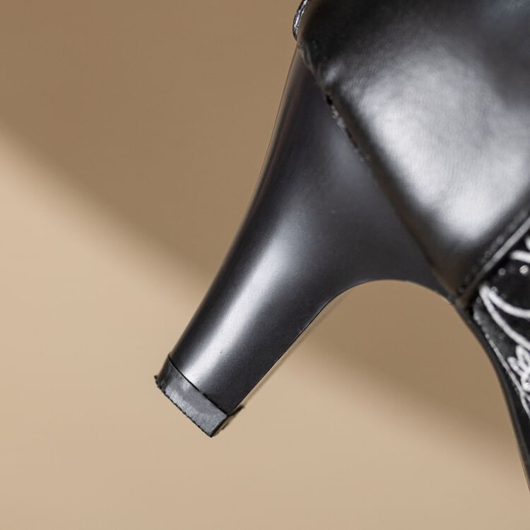 Heel Boots Short Lace Block