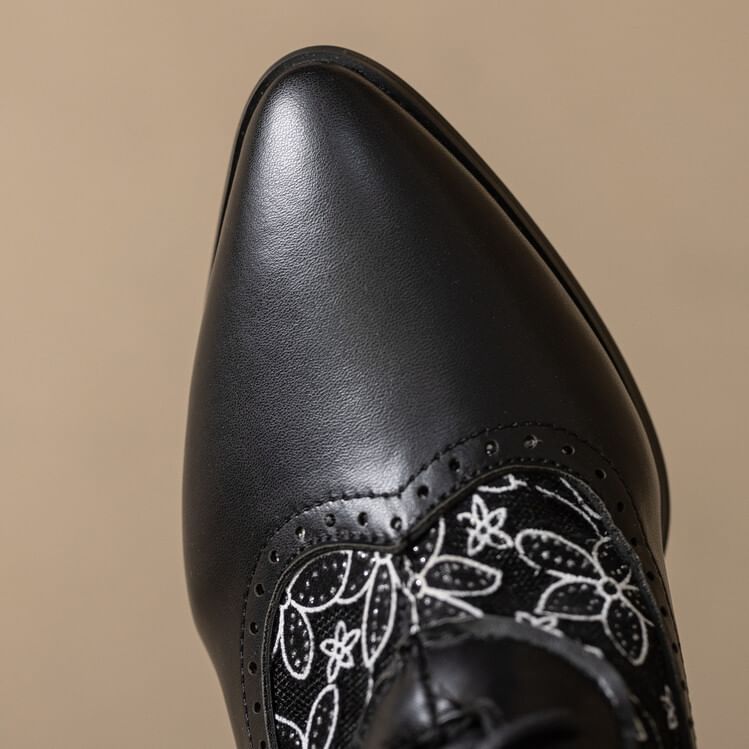 Pointed Boots Short Heel Mesh Low