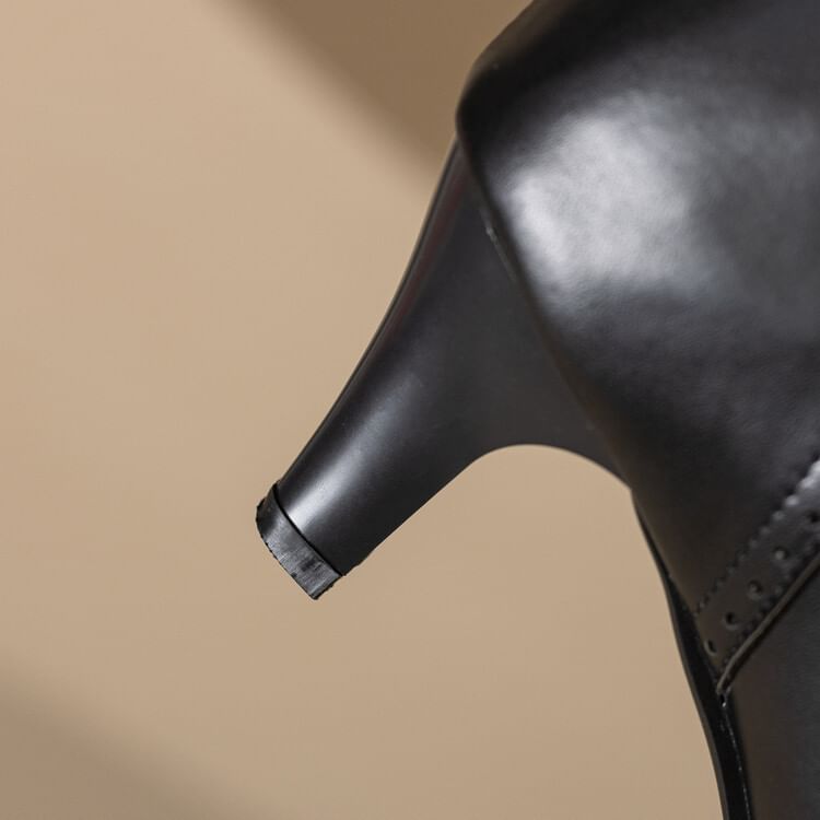 Pointed Boots Short Heel Mesh Low