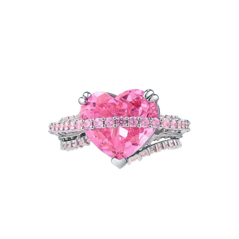 Heart Gemstone Open Ring