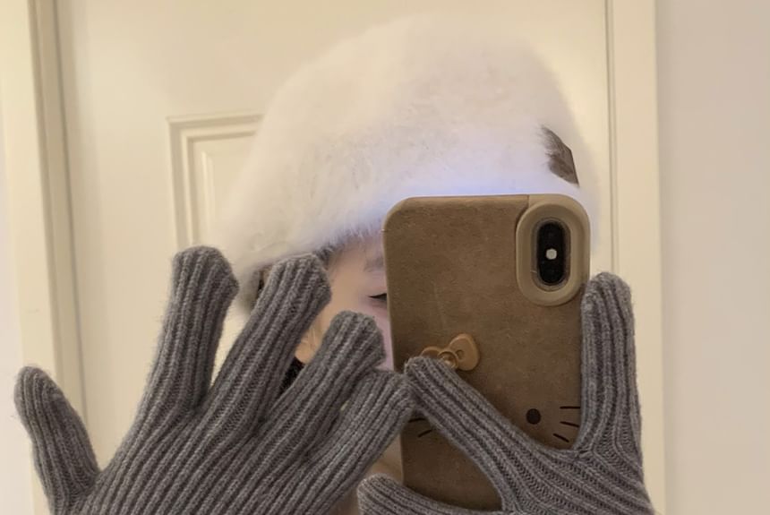 Knit Color Block Gloves