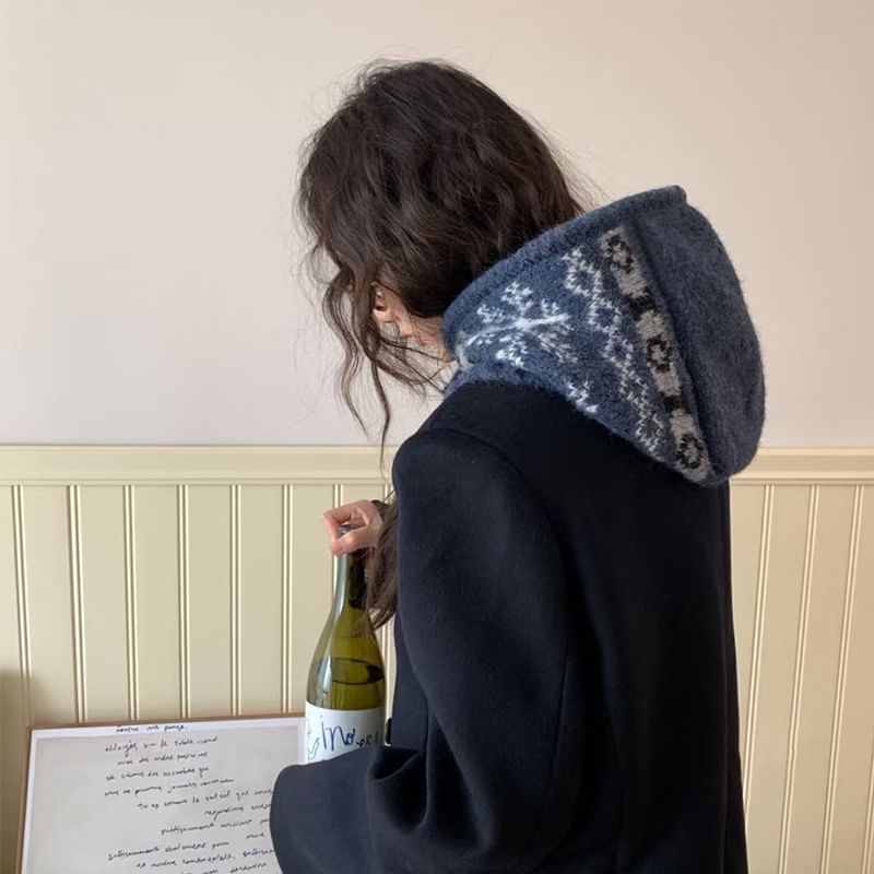 Snowflake Balaclava Print Knit