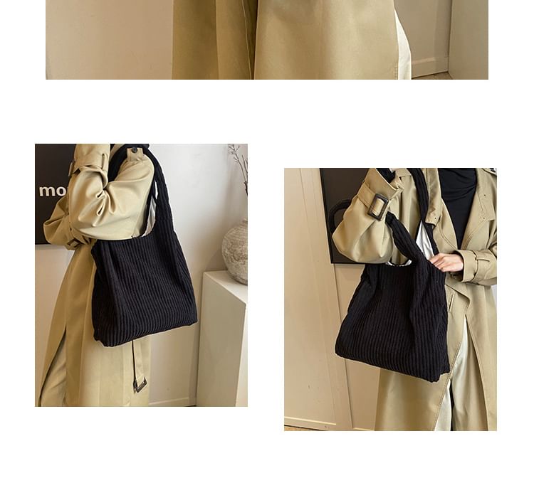 Corduroy Tote Plain Bag