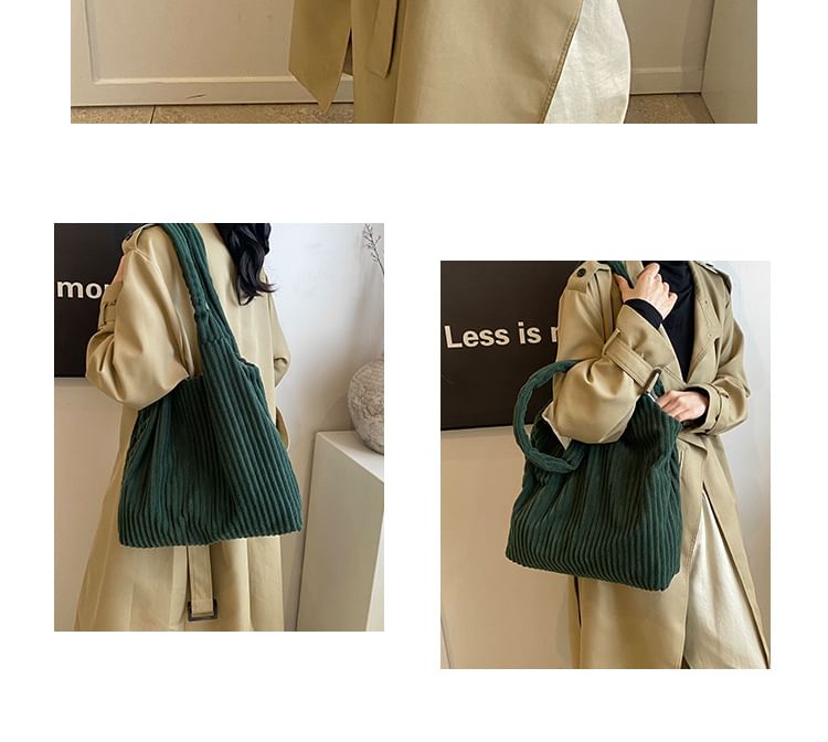 Corduroy Tote Plain Bag