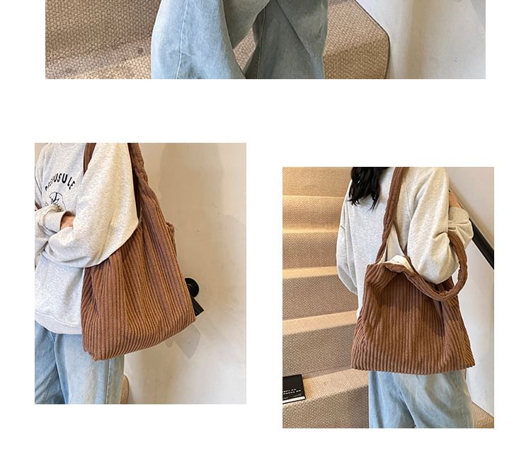 Corduroy Tote Plain Bag