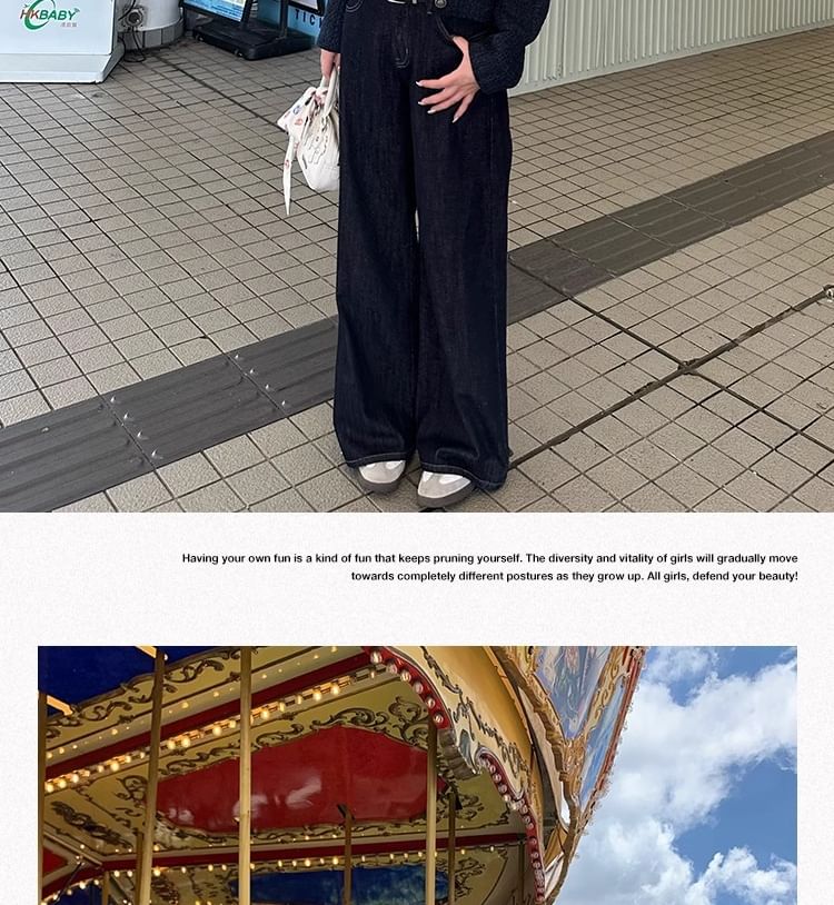 Round Neck Tweed Button Jacket