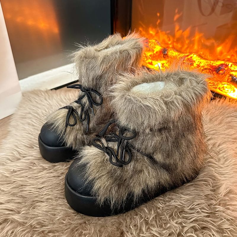 Platform Fluffy Short Snow Boots