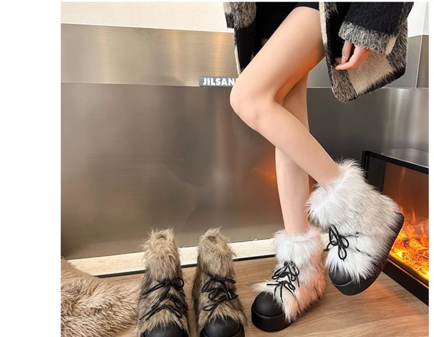 Platform Fluffy Short Snow Boots