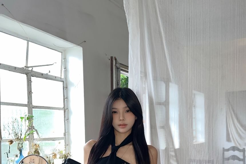 Top A-Line Belted Rise Leather Skirt Studded Mid Mini Halter / Plain Pleated Faux