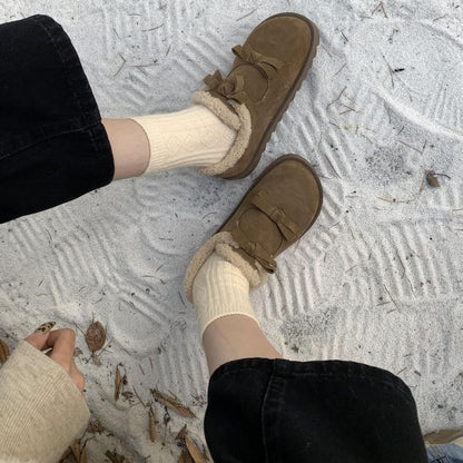 Bow Fleece-Lined Loafers