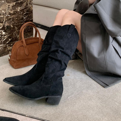 Chunky Heel Tall Boots