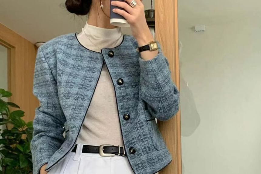 Tweed Button-Up Jacket